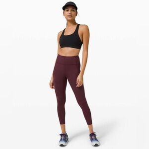Lululemon Fast & Free 7/8 Tight Legging Nulux Non Reflective Garnet Size 4
